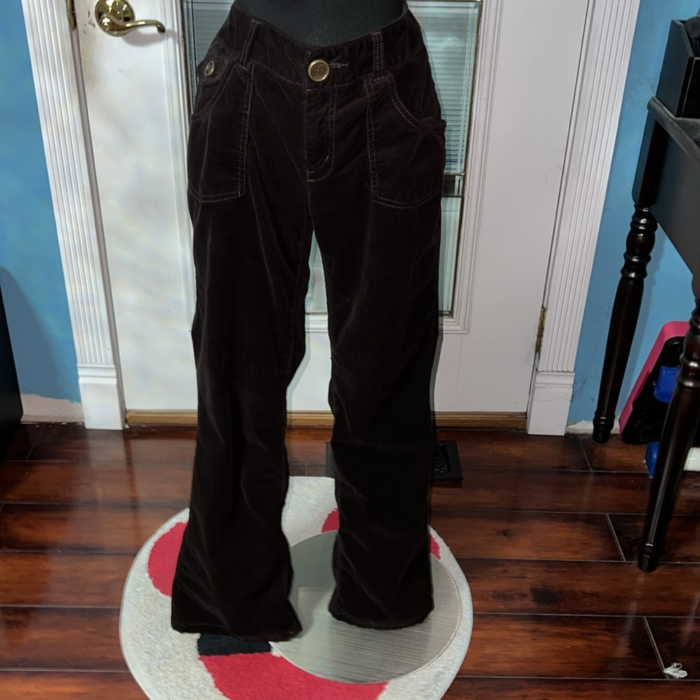 Vintage DKNY,  Chocolate Colored Bootcut, Velour Pants.